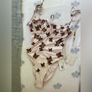 Agua by Agua Bendita Butterfly Embroidered One-Piece Swimsuit